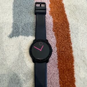 movado bold watch - black and hot pink